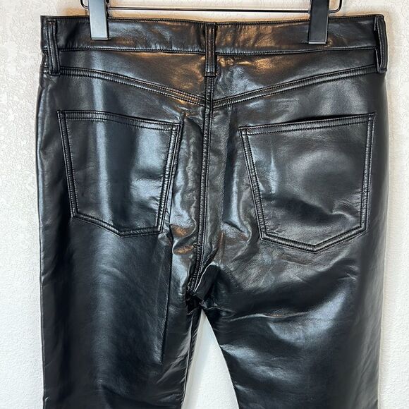 NWT Agolde Recycled Leather Fitted 90's Pants in Detox Size 30 - Picture 6 of 16
